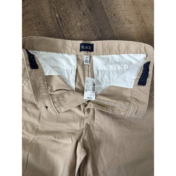NWT Children's Place Boys Khaki Shorts Chino Flat Front School Uniform Adjustabl - Picture 3 of 4